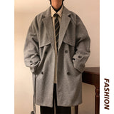 Mens Mid-length Wool Coat With Extra Padding For A Premium Over-the-knee Look