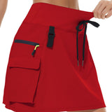 Practical Hiking Skirt With Zippered Pockets For Outdoor Activities