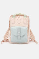 Himawari Contrast Waterproof Canvas Backpack Bag with Round Label