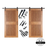 Vertical Slat Double Door Barn Door Kit | Black Barn Door Hardware