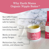 Earth Mama Organic Nipple Butter™ | Nipple Cream Safe for Breastfeeding | Postpartum Essentials for Nursing | Non Lanolin Nipple Cream, 2-Fluid Ounce