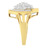 10K Yellow Gold Diamond Cluster Ring (3/4 Cttw, J-K Color, I2-I3 Clarity) - Size 6