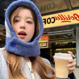One-piece Knitted Balaclava With Built-in Neck Warmer And Ear Protection