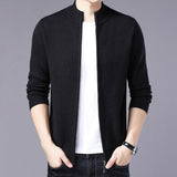 Mens Thickened Warm Solid-color Sweater