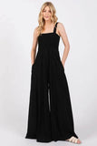 SAGE+FIG Smocked Flowy Wide Leg Jumpsuit