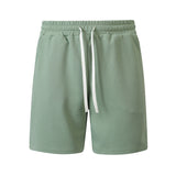 Mens Casual Waffle-Weave Shorts With Drawstring Pockets
