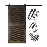 Diamond Pattern Barn Door Kit | Black Hardware