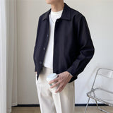 SpringAutumn Korean-style Mature Mens Clothing Loose-fitting Cropped Style