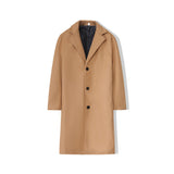 New Mens Mid-length Loose-fit Solid-color Padded Trench Coat