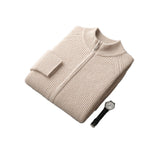 Men's Half Turtleneck Zipper Cardigan Thickened Jacket Casual