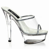 High-Heel Transparent Rhinestone Stiletto Sandals & Slippers