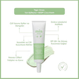 Mia Klinika Cica Cream SPF 50+ - Tiger Grass Tone Evening Cream for Sensitive Skin, Natural Coverage & Daily Sun Protection