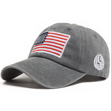 Men's And Women's Identical National Flag-style Side-stitched Letters Distressed And Rounded Edges Soft-top Adjustable Trendy Retro Baseball Cap Suitable For Outdoor Sports, Camping And Daily Use.