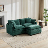 Cloud  LoveSeat Sofa (Ottoman is not included) Chenille Fabric in Green