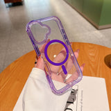 High-transparency Magnetic Phone Case With Colorful Airbags For Drop Protection