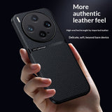 Light Luxury Leather-Grain Magnetic Car Mount Lens-Cover Full-Body Drop-Resistant Protective Case