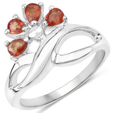 1.68 Carat Genuine Orange Sapphire .925 Sterling Silver Ring