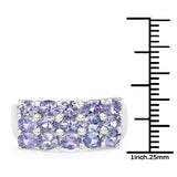 2.55 Carat Genuine Tanzanite .925 Sterling Silver Ring