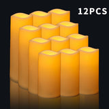 Wave Mouth Led Cylinder Electric Candle Lamp Wedding Christmas Holiday Decoration Party Atmosphere Layout Supplies