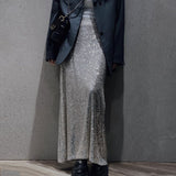 High-density Sequin Midi Skirt For Women Social Media Favorite