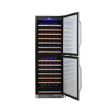 Edgestar 24-Inch 142 Bottle Built-In Dual Zone Double Door Wine Cooler With Door Lock [CWR1553DD] (SAK30742)