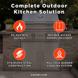Edgestar 60K BTU 30-Inch Built-In Grill Kit With Insulated Jacket And Double Access Doors [GRL300IBKIT] (SAK82568)
