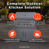 Edgestar 89K BTU 42-Inch Built-In Grill With Insulated Jacket And Double Access Doors Insulated Jacket (SAK94627)