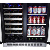 Edgestar 30" Wide 28 Bottle Built In Dual Zone Beverage Center With 86 Can Capacity (SAK35972)