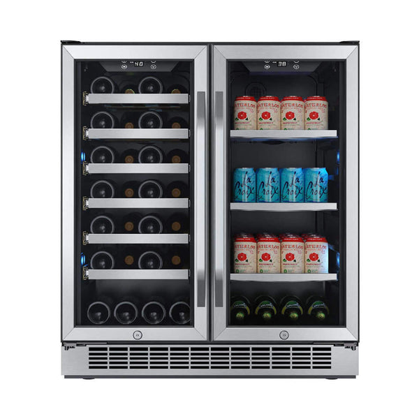 Edgestar 30" Wide 28 Bottle Built In Dual Zone Beverage Center With 86 Can Capacity (SAK35972)