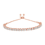 10K Yellow Gold over .925 Sterling Silver 1/4 Cttw Miracle-Set Diamond 4â€-10â€ Adjustable Bolo Tennis Bracelet (I-J Color, I3 Clarity)