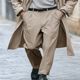 Mens Business Formal Solid-Color New-Style Outdoor Street-Style Straight-Leg Suit Trousers
