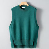 Mens Solid-Color Versatile Split Vest