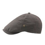 Plaid Men's Flat Cap Retro W Copper Button Beret