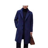 New Men's Casual Wool Coat Long Style