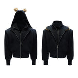 Fake Two-piece Hooded Sweatshirt Jacket For Winter