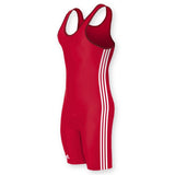 adidas Wrestling 3 Stripes Singlet - Red/White - Youth Large