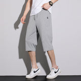 Summer New Mens Casual Ice-Silk Cropped Pants