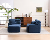 105'' Cloud Sectional Couch with L-Shape Chaise,Modern Modular Sofa with Deep Seat, Boneless Sofa for Living Room Bedroom,No Assembly Required,Blue.