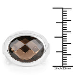 7.90 Carat Genuine Smoky Quartz .925 Sterling Silver Ring