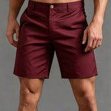 Straight-leg Slim-fit Ice-silk Capri Pants Plus-size Solid-color Mens Wear
