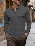 Men's Corduroy Shirt Pocket Coat