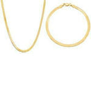 Giant Bernini 2-PC. Set Herringbone Link 20 Chain Necklace and Matching Bracelet