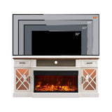 Nuvia Electric 70-Inch Fireplace TV Stand With Glass Door Storage Cabinet (SAK58627)