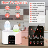 Electric Baby Milk Bottle Warmer Fit with 4 Heating Modes Adjustable Temperature Display Screen
