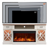 Electric Fireplace TV Stand With Glass Door Storage Cabinet, 70" (SAK58627)