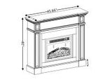 Electric Fireplace with Mantel, Fireplace Mantel, Fireplace Heater Freestanding, Realistic Stacked Stone Surround with Remote Control Timer LED Flame, White, 45.66"W*11.8"D*40"H