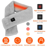 Electric Heated Scarf USB Heating Neck Shawl Soft Warm Scarves with 3 Heating Modes