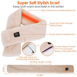 Electric Heated Scarf USB Heating Neck Shawl Soft Warm Scarves with 3 Heating Modes