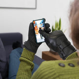 Electric Heated Touchscreen Thermal Gloves Leather USB Plug