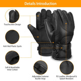 Electric Heated Touchscreen Thermal Gloves Leather USB Plug